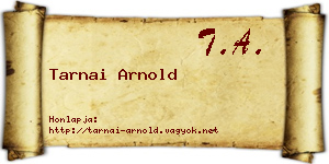 Tarnai Arnold névjegykártya